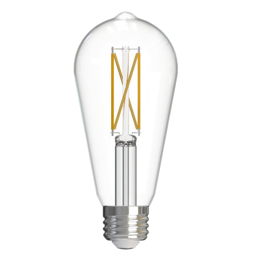 CLEAR EDISON ST18 LED BULB Damp Rated